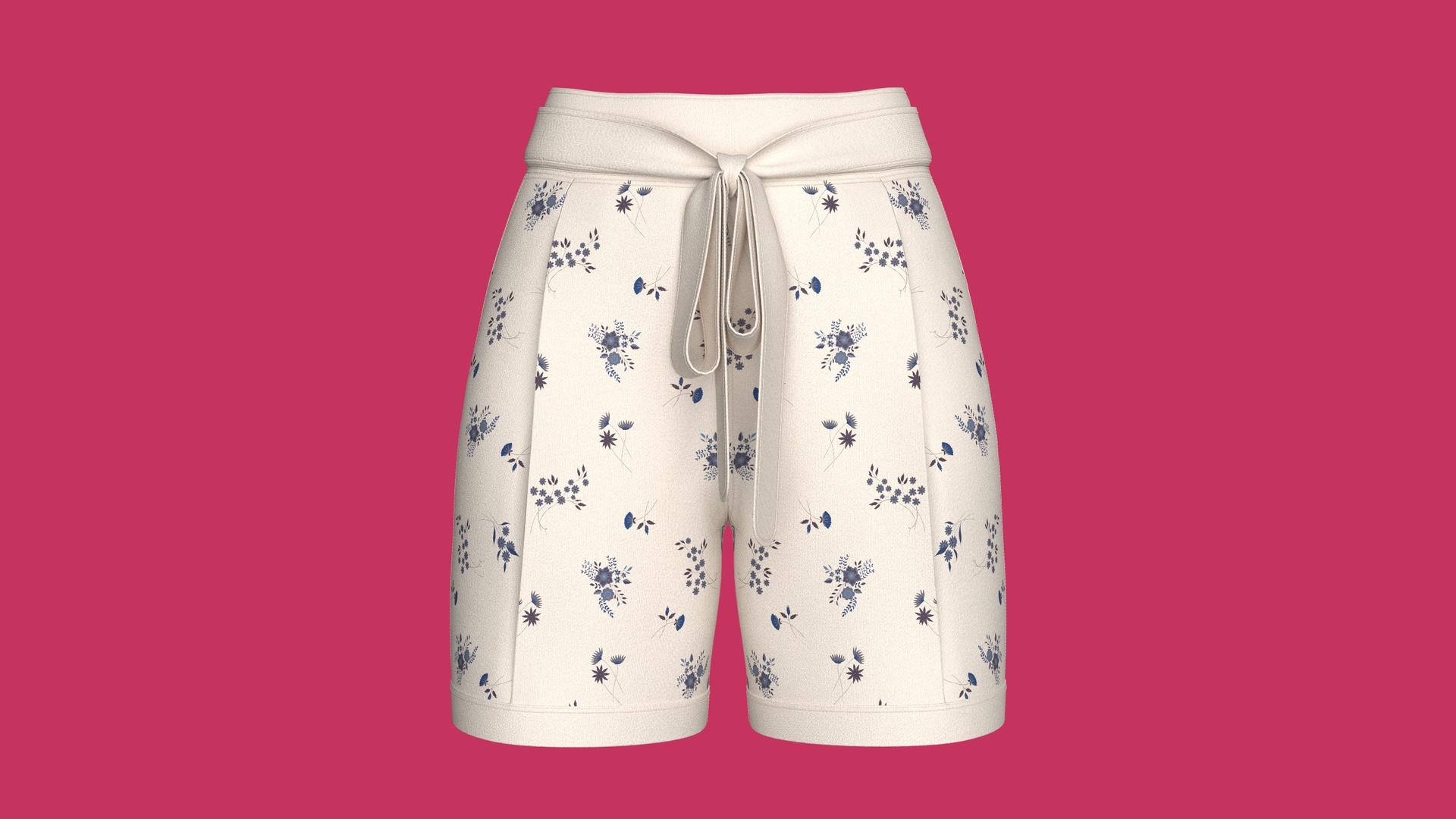 Media 1 for listing Girls Floral Printed Tie - Waist Bermuda Shorts | High Poly