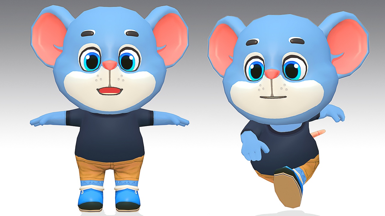 Media 1 for listing Mouse Rat Blue Animated Rigged