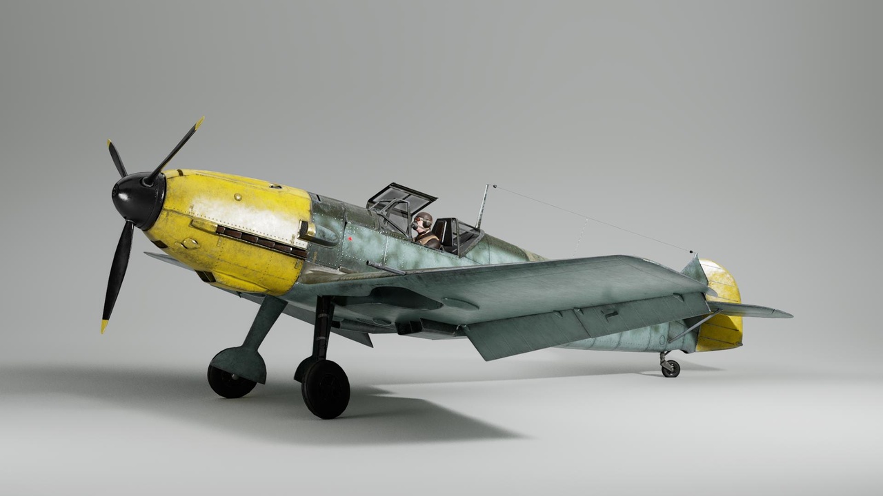 Media 1 for listing Messerschmitt BF-109 - Control Rig - Nanite - WW2 German Fighter Plane