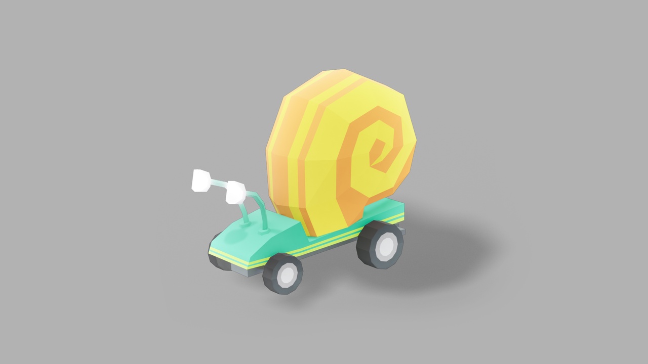 Media 1 for listing Low Poly Stylized Snail car–Vehicle 3D Model for Unreal Environment