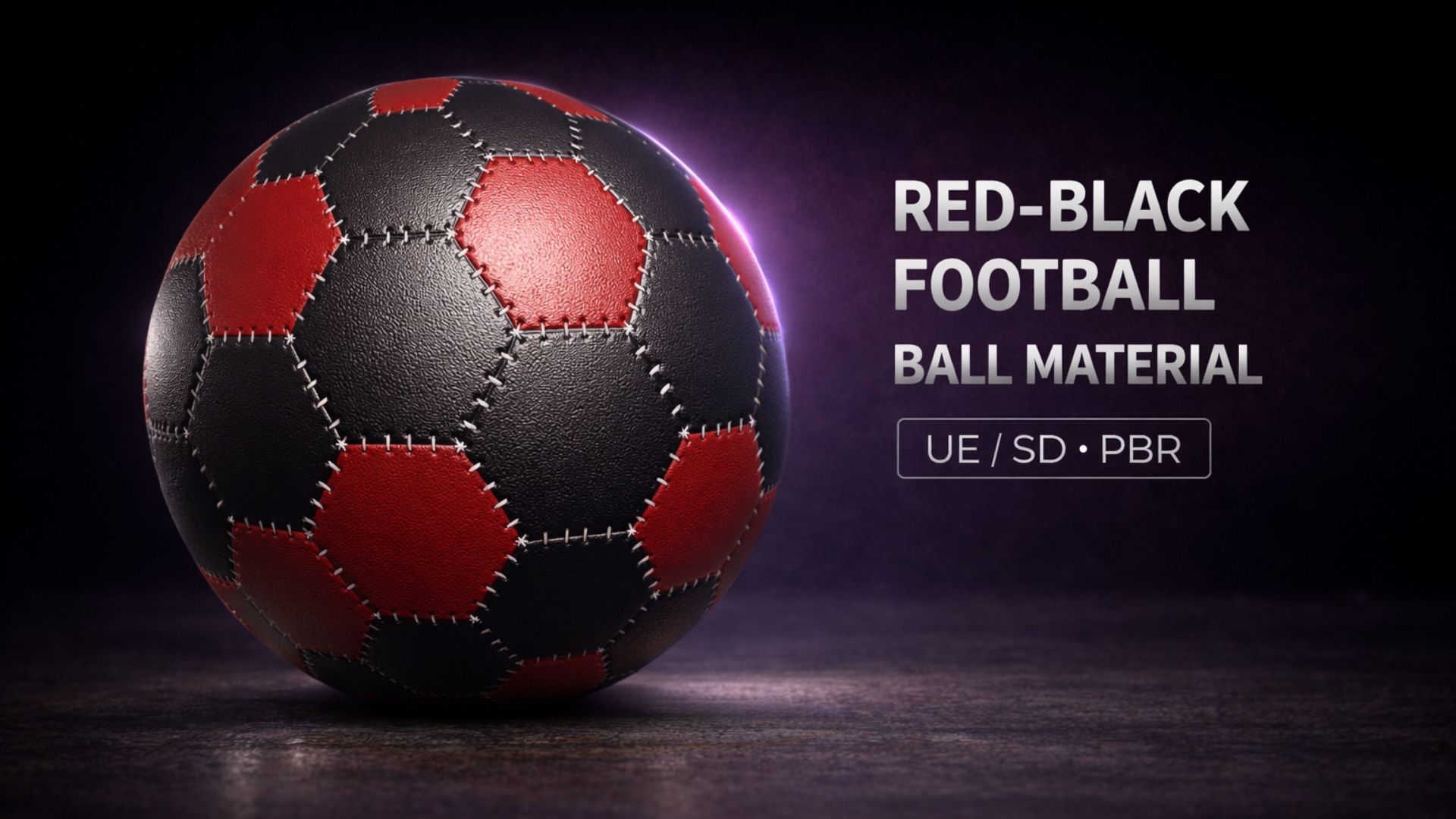 Ball Material Red - Black Football Ball Material PBR | Fab