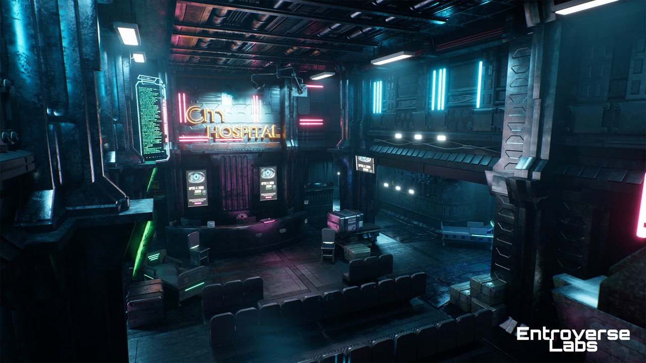 Media 1 for listing Cyberpunk Hospital - Cyberpunk Clinic - Modular Cyberpunk Environment