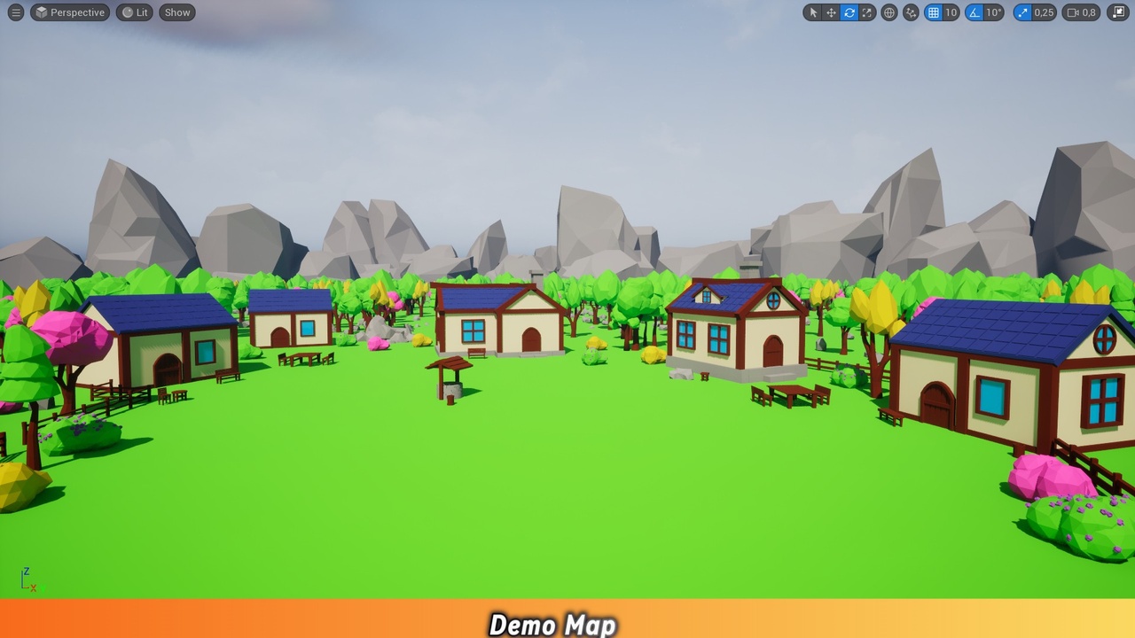 Media 1 for listing Stylized Low Poly Village - Environment Pack