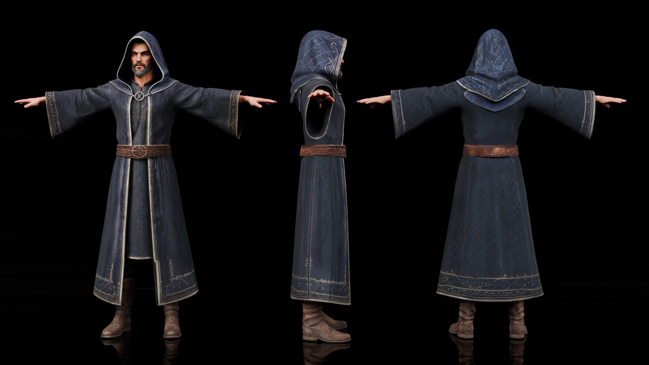 Media 1 for listing Modular Fantasy Mage with Staff - Rigged