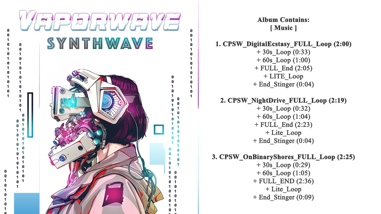 Media 1 for listing Vaporwave Synthwave Music Pack