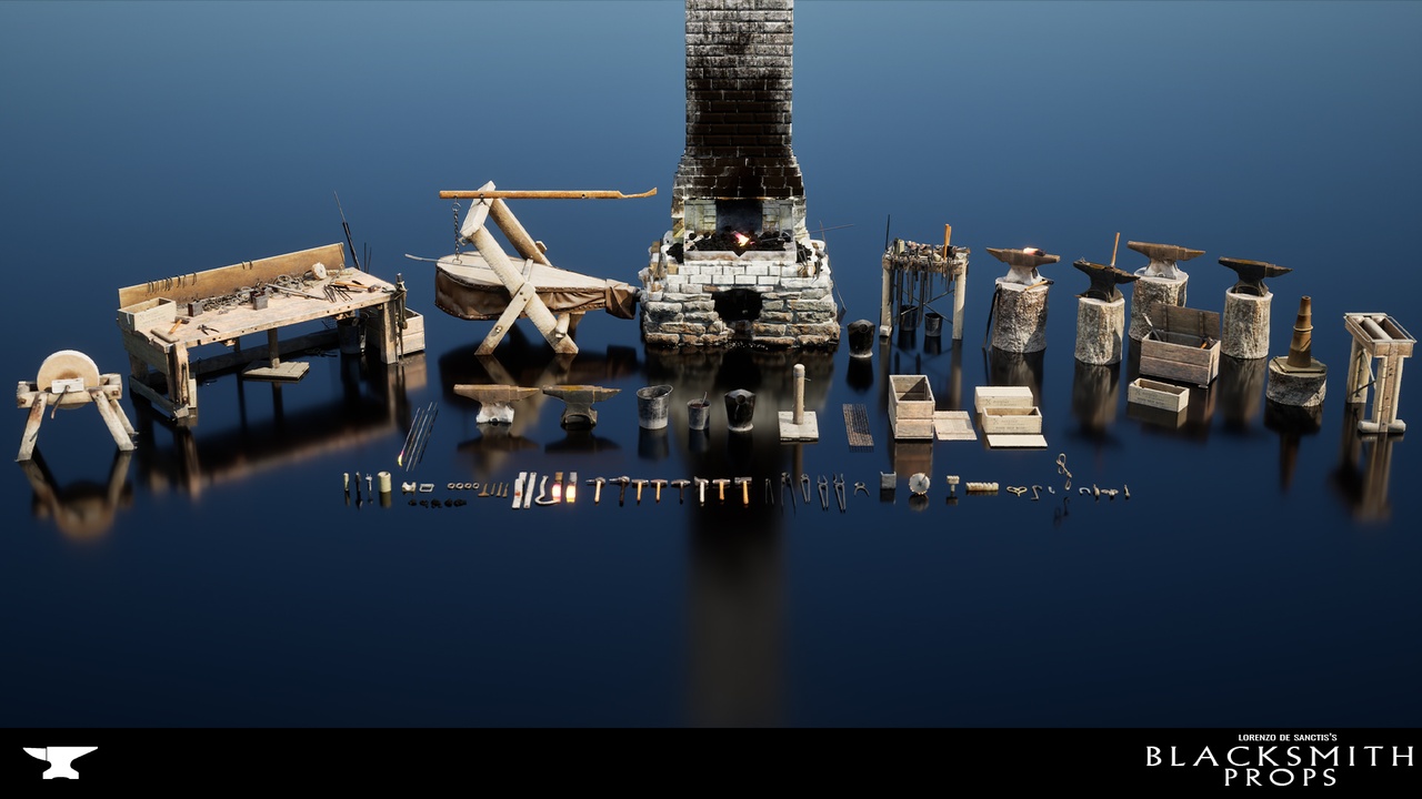 出品Blacksmith Tools - 3D Props Kitのメディア1