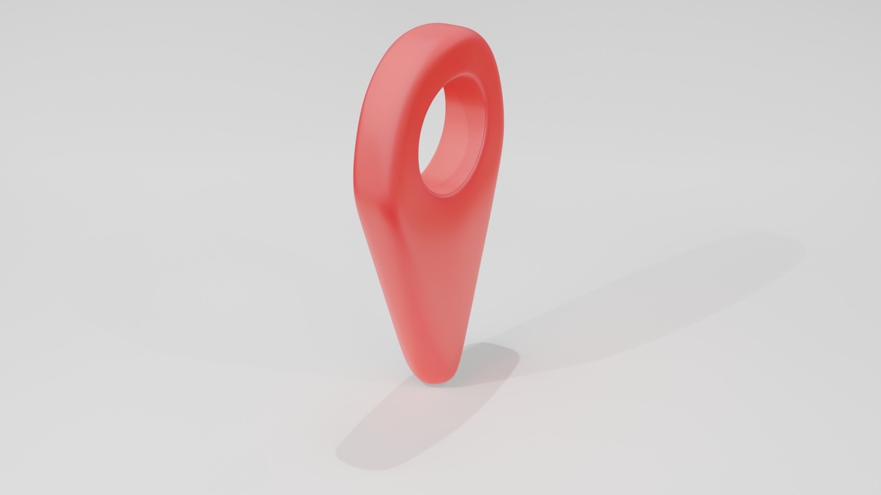 Media 1 for listing Location Pin 3D Model – Low Poly Map Marker