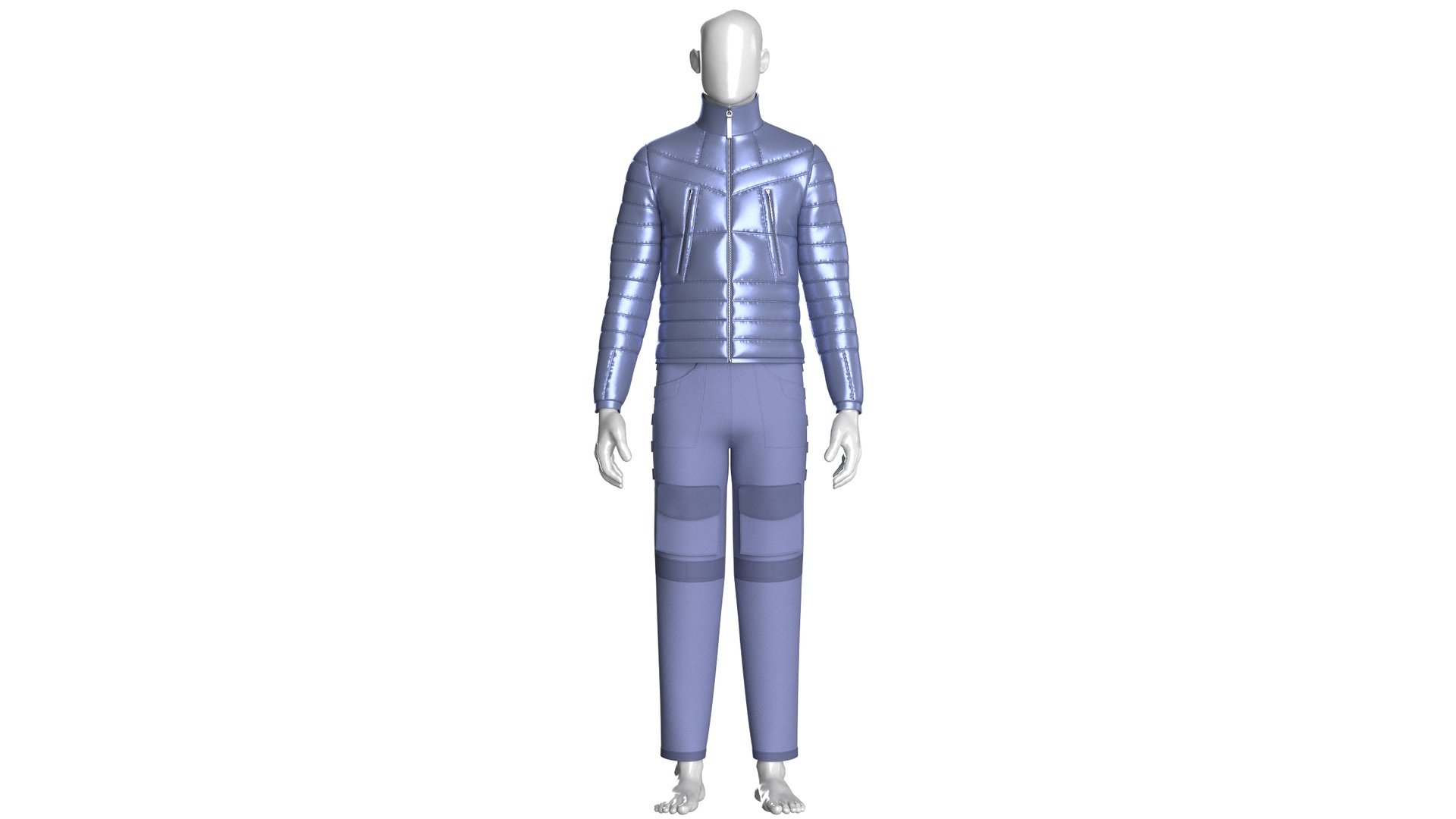 Media 1 for listing Men Puffer Jacket With Pocket Pant - Outfit V2 | High Poly