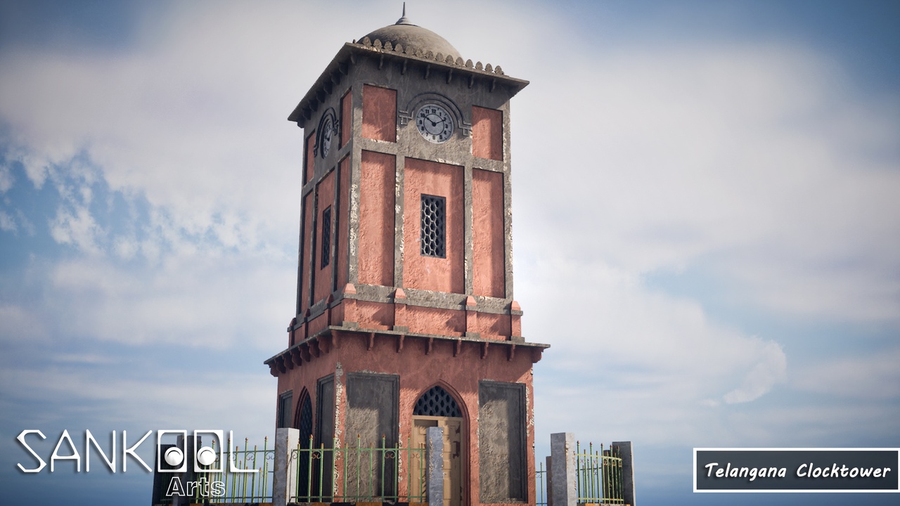 Media 1 for listing Telangana Clock Tower - Indian Gameready Asset Pack (Unreal Engine Only)