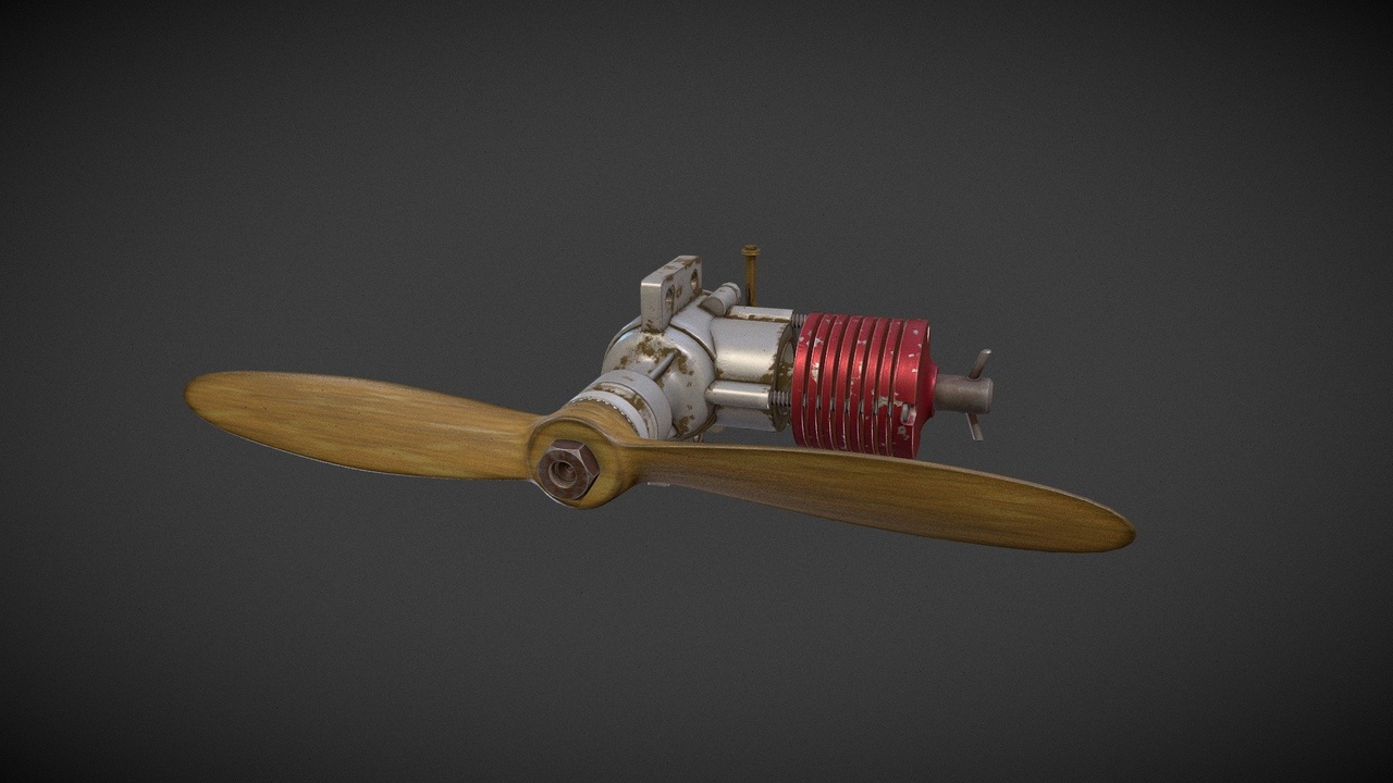 Media 1 for listing Realistic 3D Model of an RC Airplane Engine with Propeller
