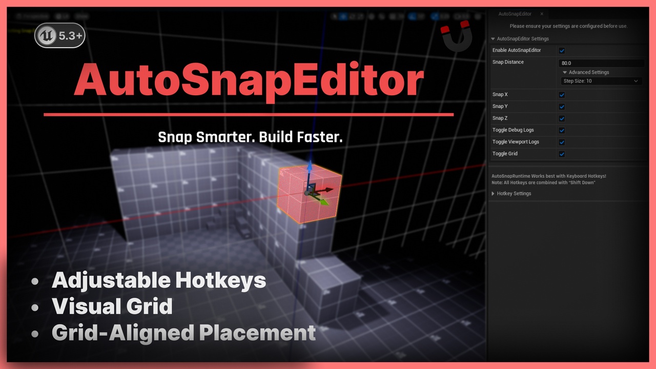 Media 1 for listing AutoSnapEditor – Editor Hotkeys for snapping