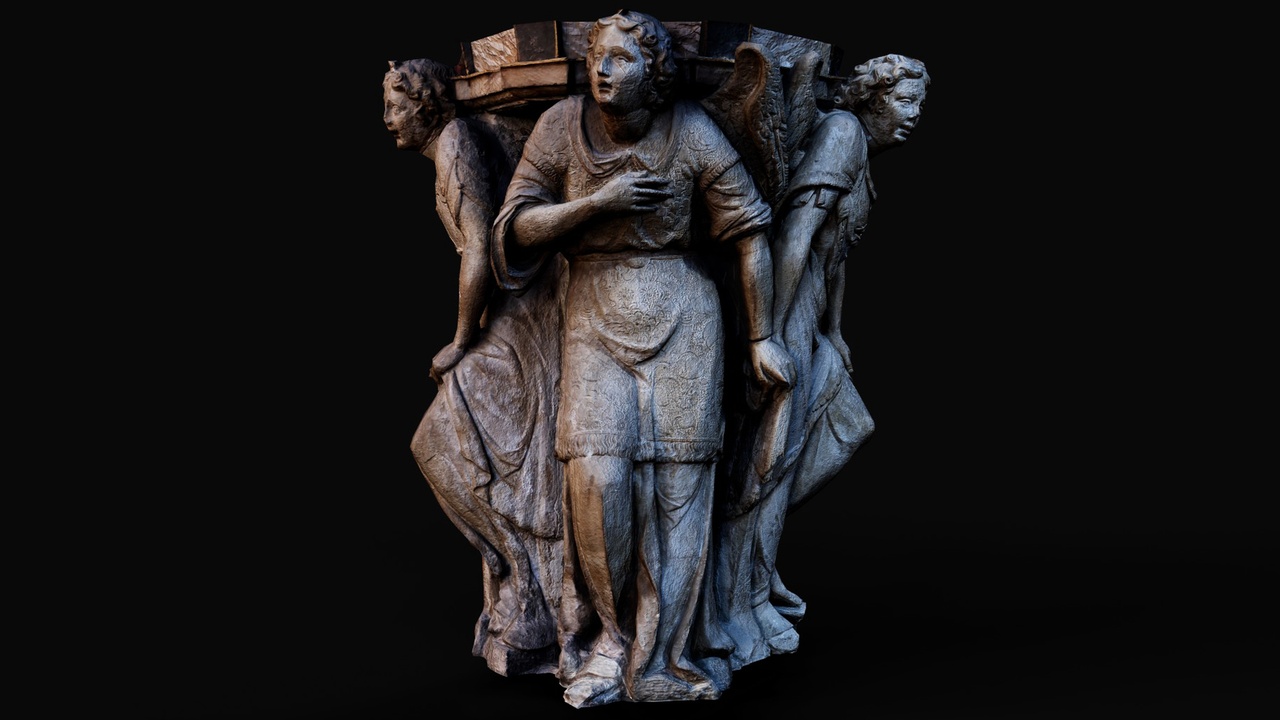 Media 1 for listing ancient column top part sculpture figures PBR photogrammetry