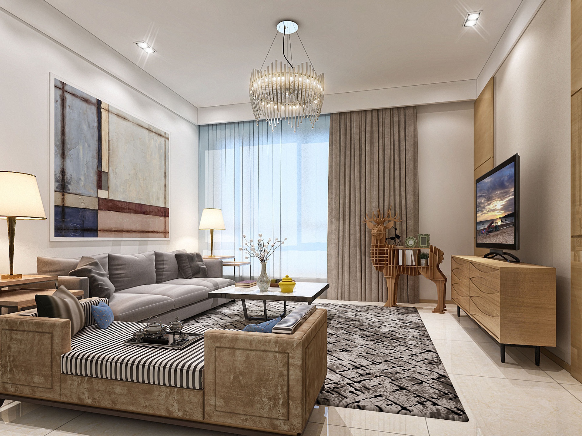 Media 1 for listing Modern Cozy Living Room | Contemporary Apartment Interior