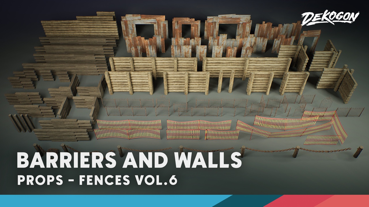 Media 1 for listing Fences VOL.6 - Barriers and Walls Modular (Nanite and Low Poly)