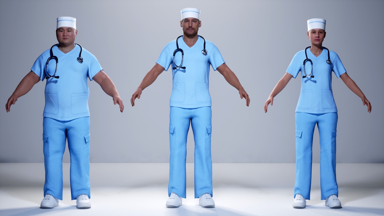 Media 1 for listing Nurse Outfit for MetaHuman (Resizable | Full Outfit)