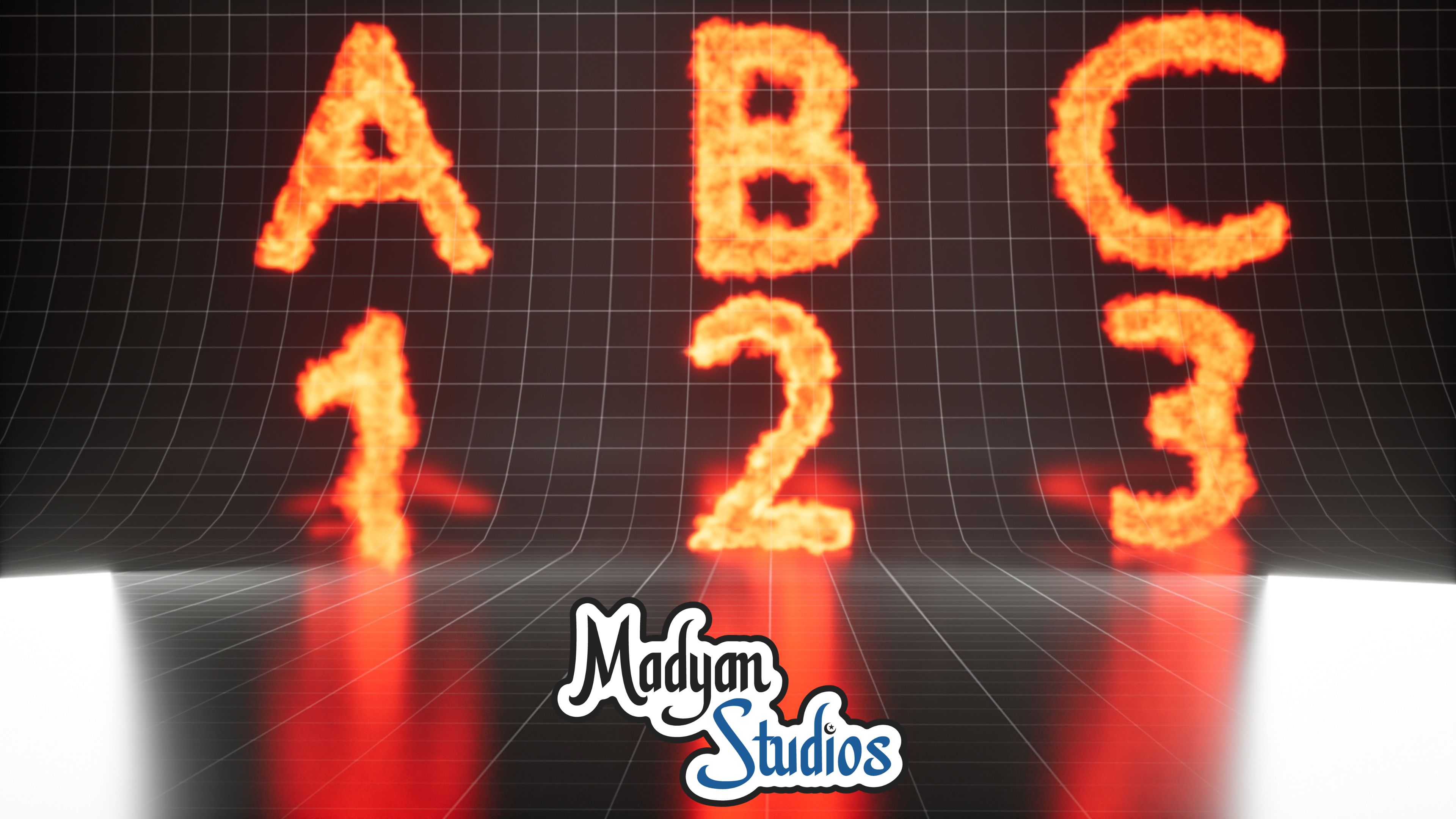 Cinematic Alphabet and Numbers Fire Effect VDB Pack | Fab
