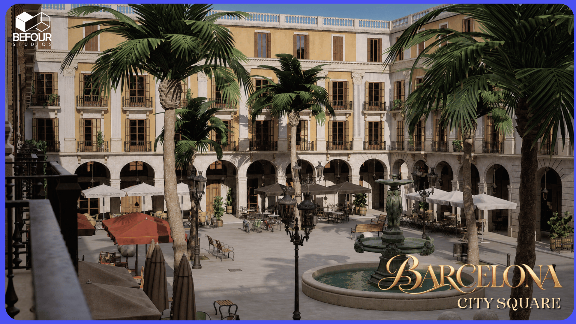 Barcelona Square Environment (Spanish, Mediterranean, City ...