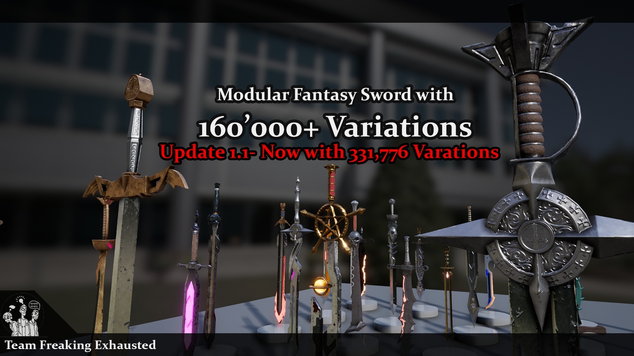 Media 1 for listing Modular Fantasy Sword with 160,000+ variations