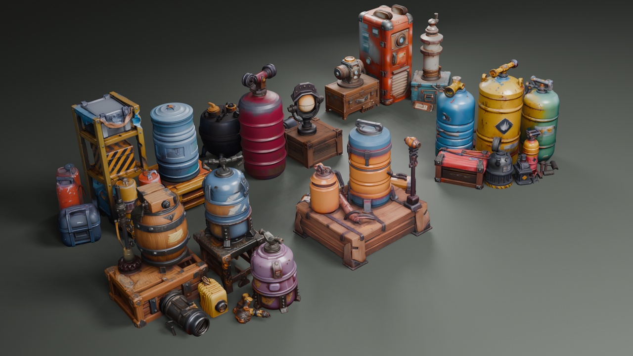 Media 1 for listing Stylized Industrial Components Set 2🏭