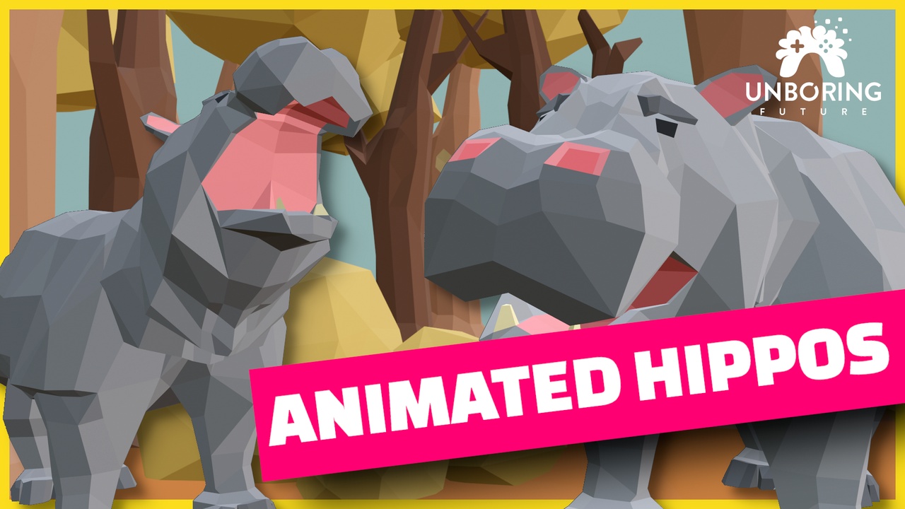 الوسائط 1 للقائمة LOW POLY HIPPOS - Animated