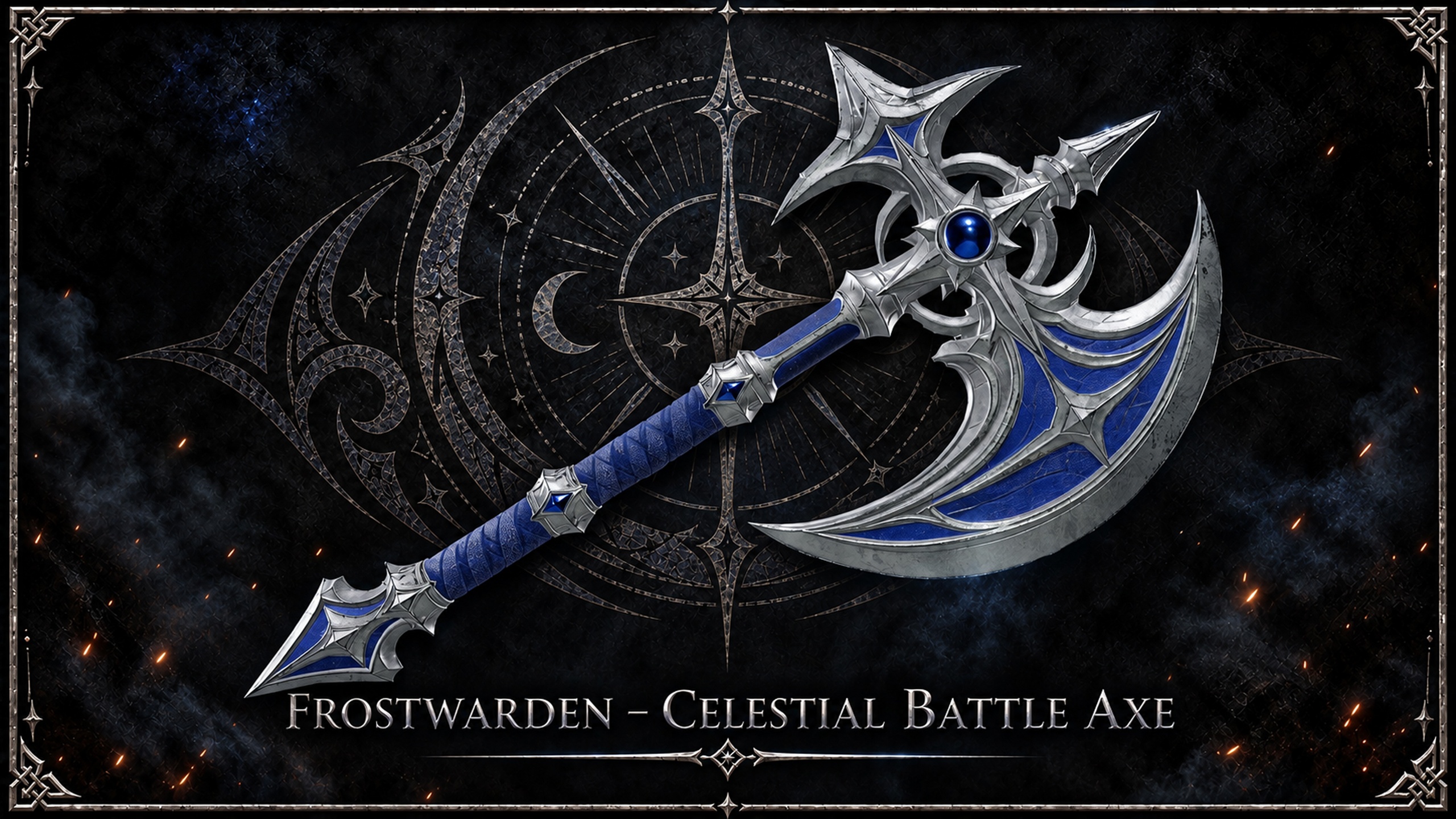 Media 1 for listing Frostwarden – Celestial Battle Axe