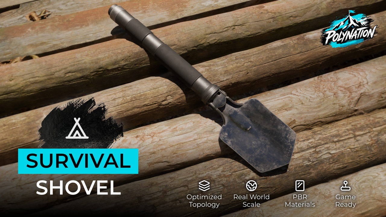 Media 1 for listing Survival Camping Shovel - Game Ready PBR Tool
