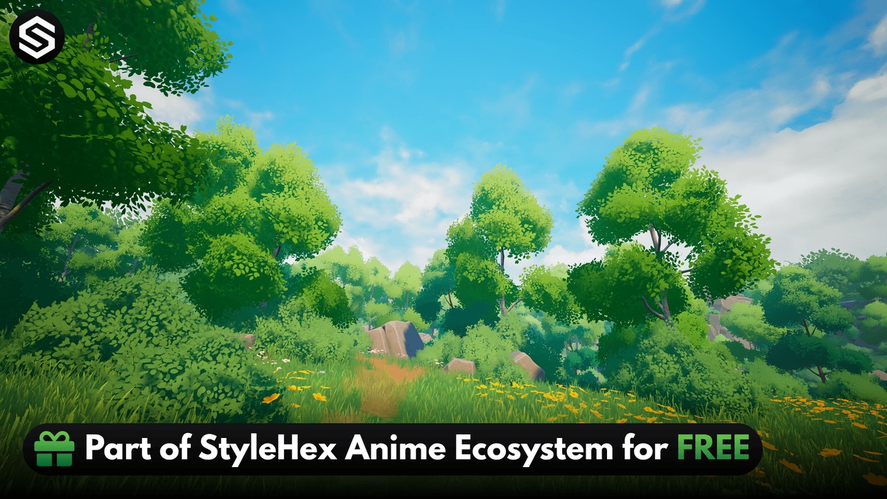 Media 1 for listing FREE Stylized Forest Sample - Stylized Trees & Foliage Pack