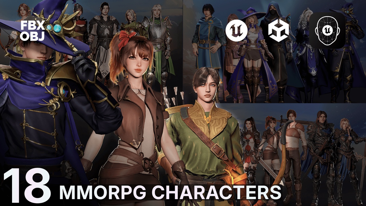 Media 1 for listing MMORPG Characters - Mega Collection - Warriors, Archers, Mages