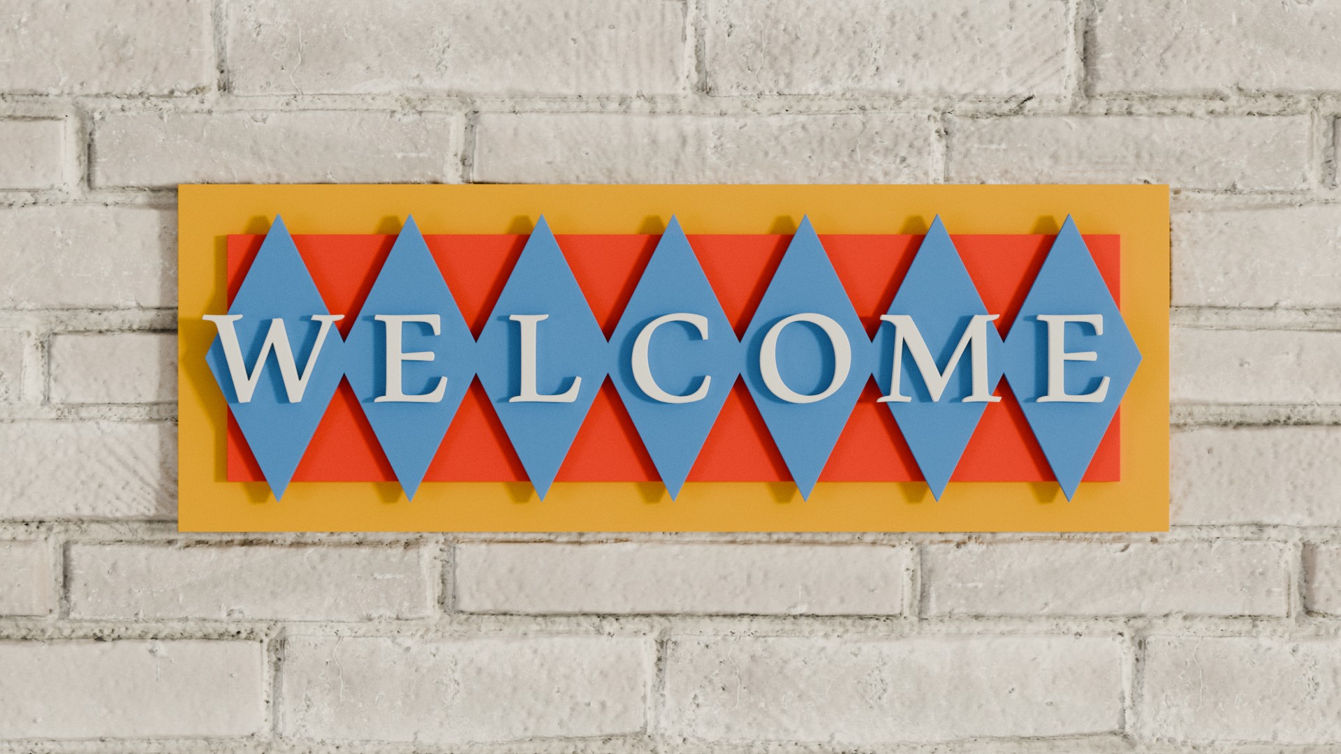 Welcome Plaque Sign Mid-Century Starburst | Fab