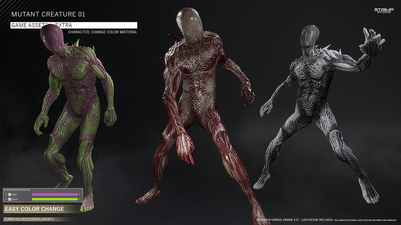 Media 1 for listing Mutant Creature 01 - Game Assets + Extra | STIGMA STUDIOS