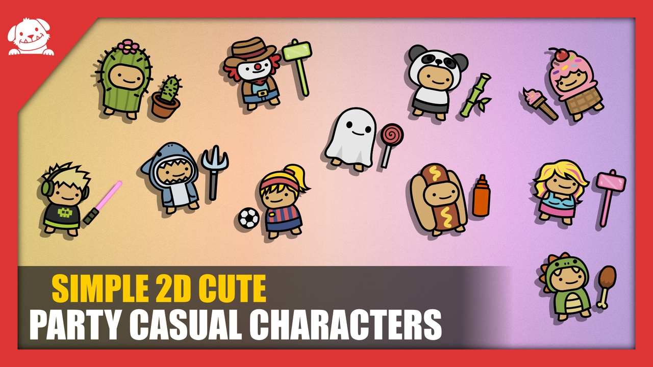 Media 1 for listing Simple 2D Cute Party Casual Characters