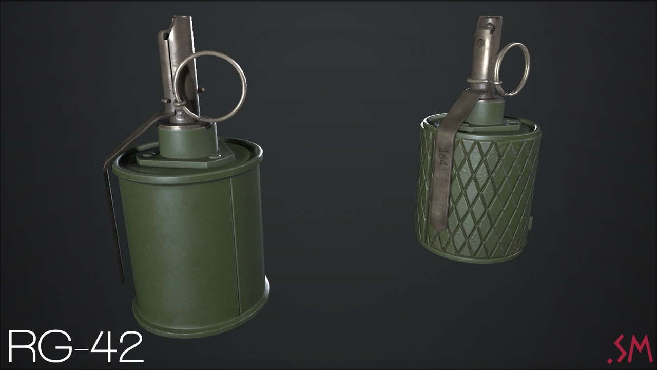 Rg42 RG42 (Hand Grenade) - Midpoly, 2k, PBR, Color variation | Fab