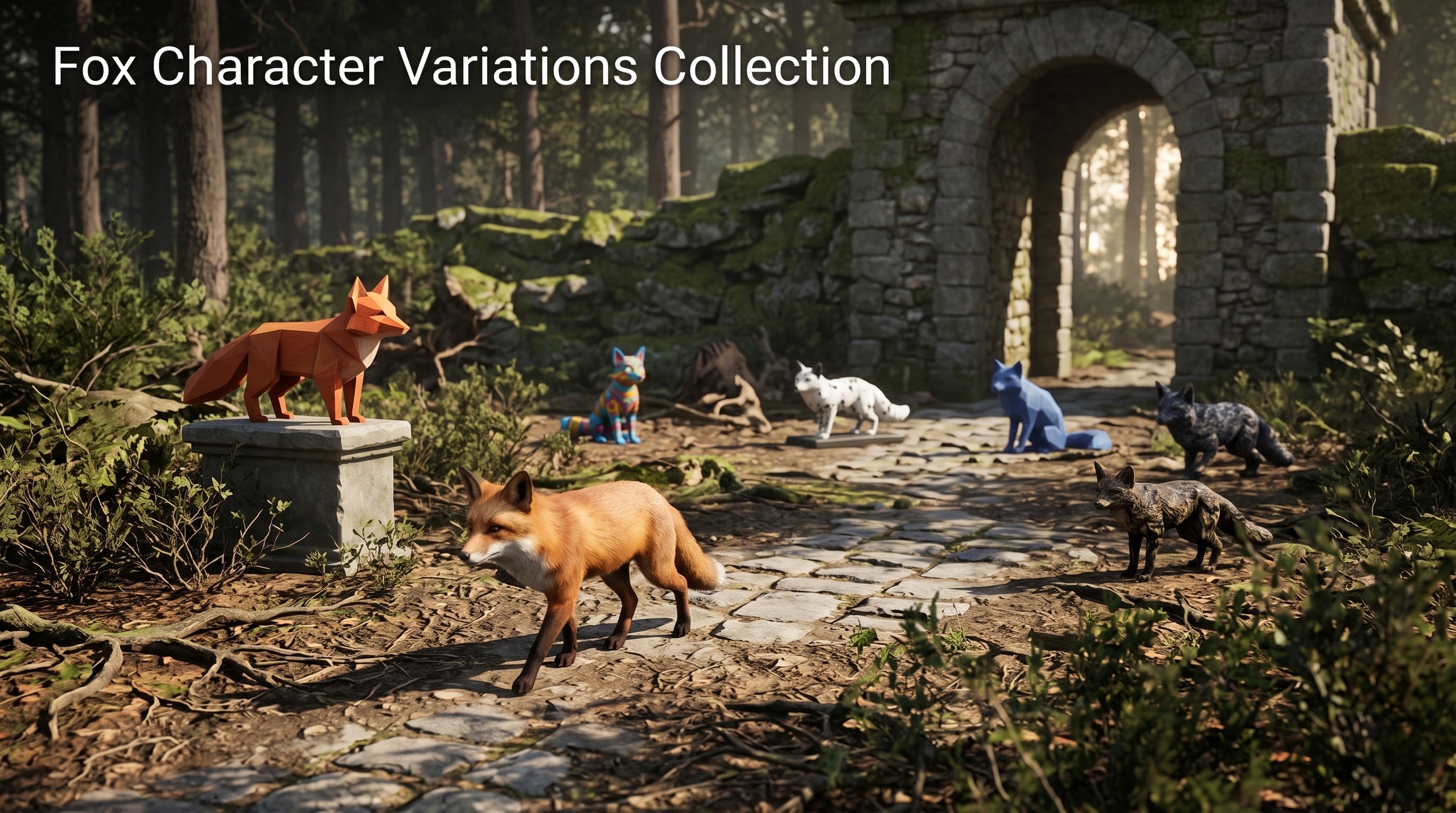 Media 1 for listing Fox Character Variations Collection 3D Asset Pack