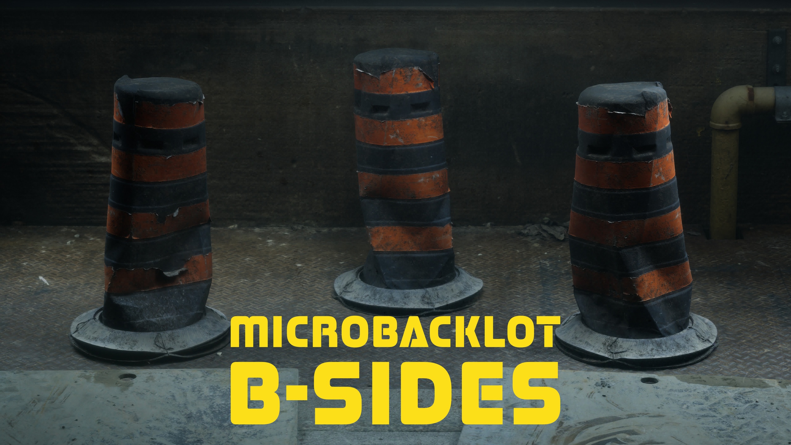Media 1 for listing MICROBACKLOT | B-SIDES // Damaged Construction Pylon w/Heavy Wear [one incl.]