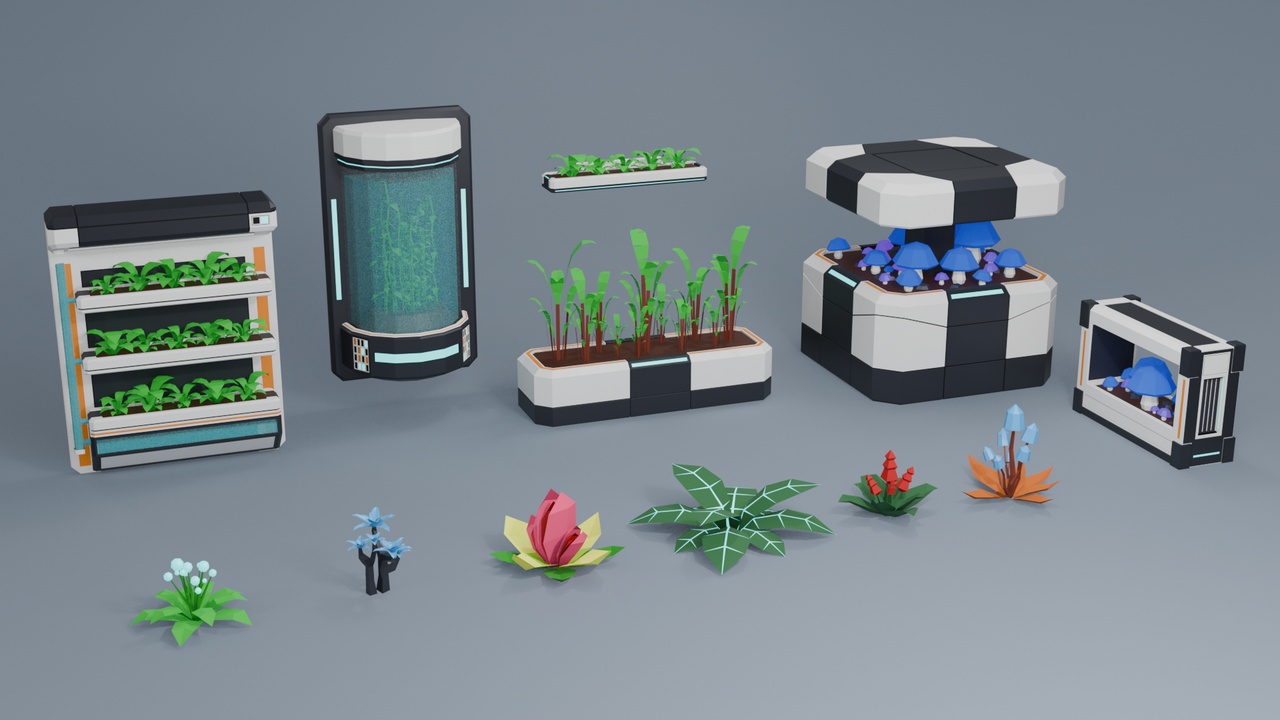Media 1 for listing Low Poly Sci-Fi Botanical Expansion Pack G-003