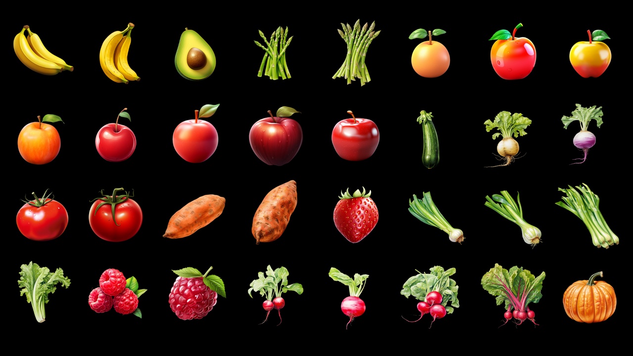 Media 1 for listing Fruits and Vegetables - Icon Pack v2
