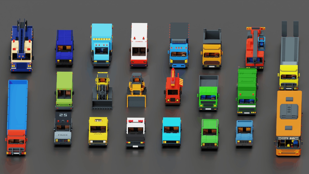 Media 1 for listing Voxel Vehicle Pack – Low Poly Blocky City Transport Collection