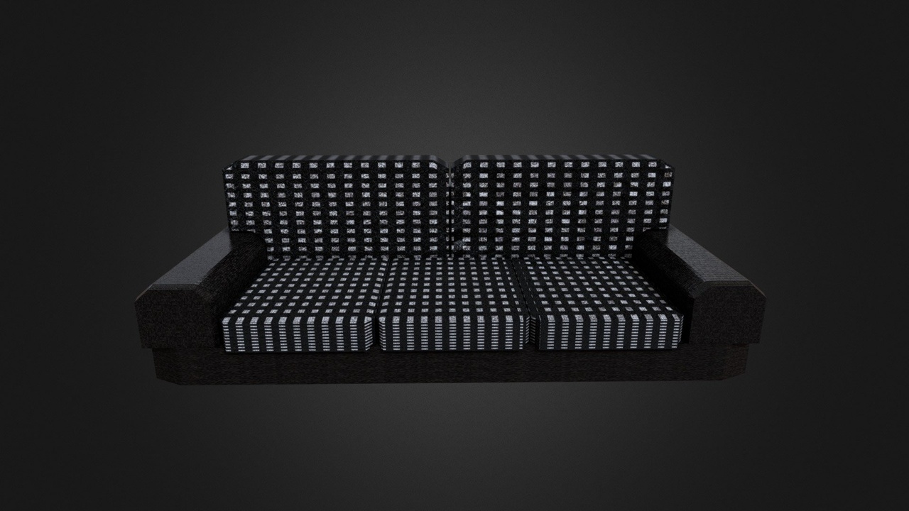 Media 1 for listing Black And White Low Poly Couch