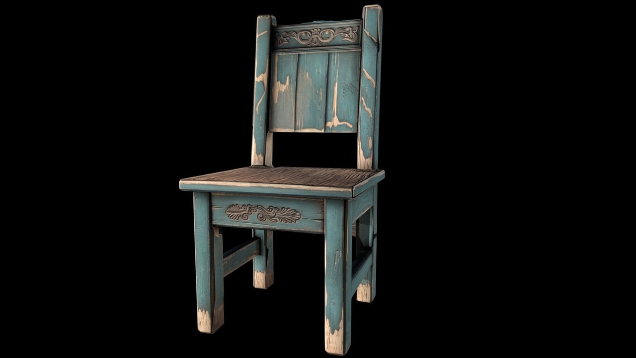 Media 1 for listing Wooden Chair - Rustic Furniture 3D Model