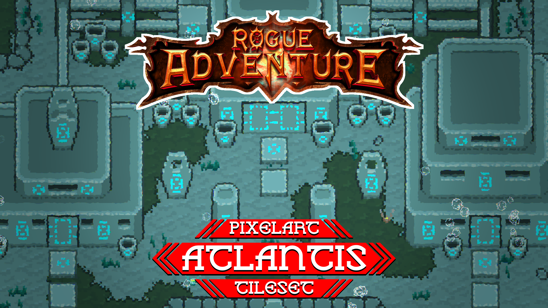 2D TopDown Atlantis Tileset 16x16 Pixelart - Rogue Adventure | Fab
