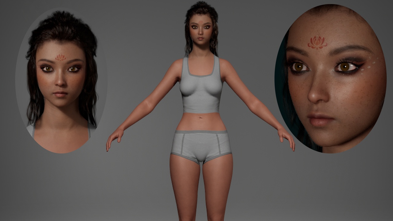 Media 1 for listing Editable MetaHuman Beauty - Tuoba Yuer.With hair, no clothing included.
