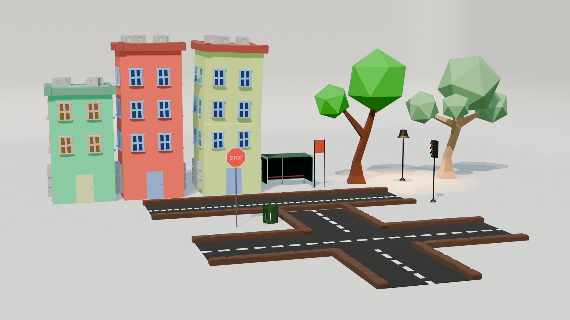 Modular Low Poly City Starter Kit | Fab
