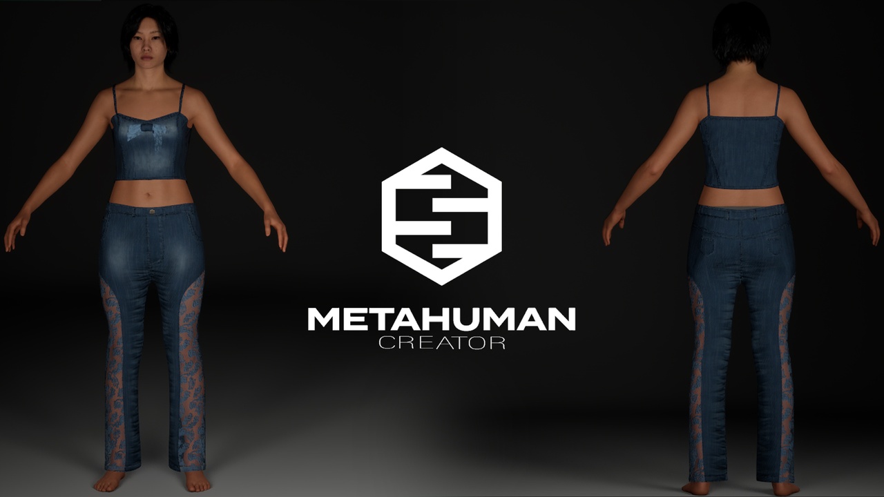 Media 1 for listing Denim Bloom Full outfit Metahuman Wardrobe cloth