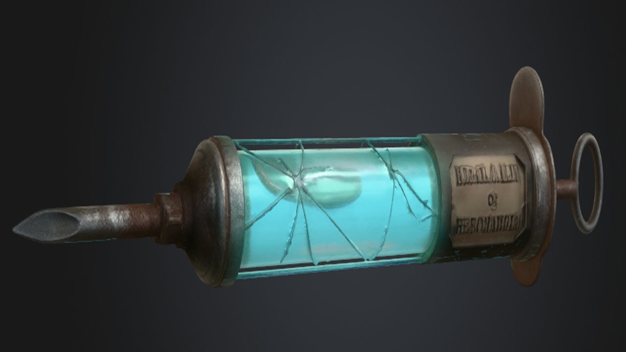 Media 1 for listing injection, syringe, blue liquid
