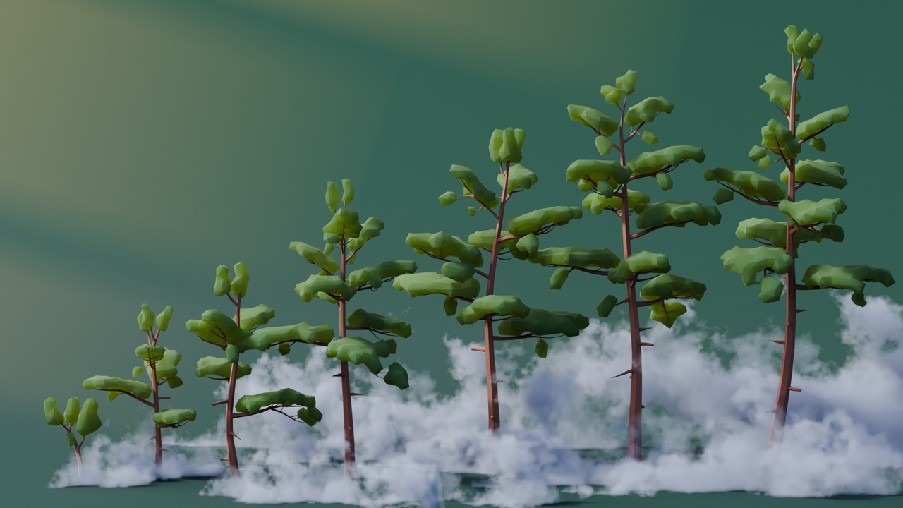 Multimedia 1 para anuncio Low Poly Mountain Trees