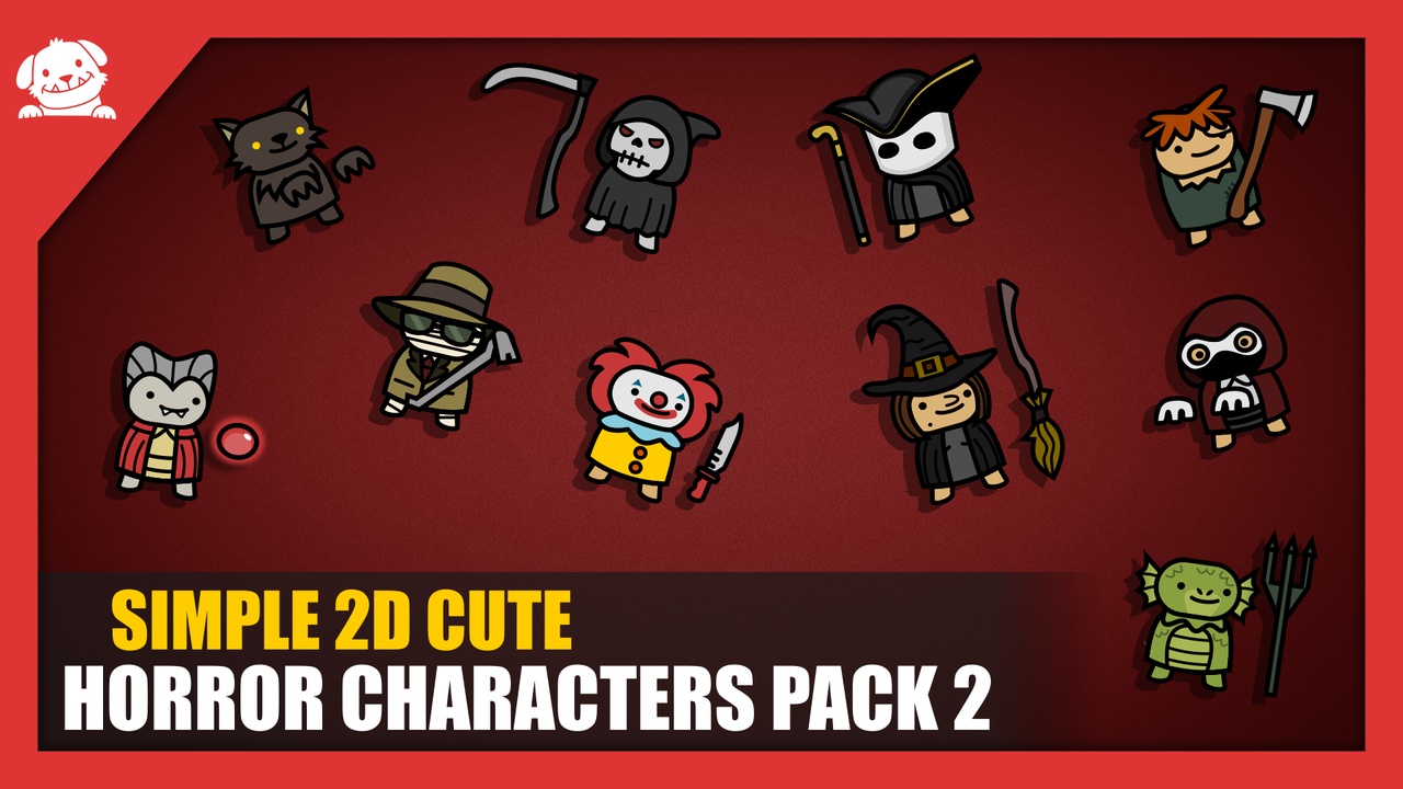 Media 1 for listing Simple 2D Cute Horror Characters Pack 2