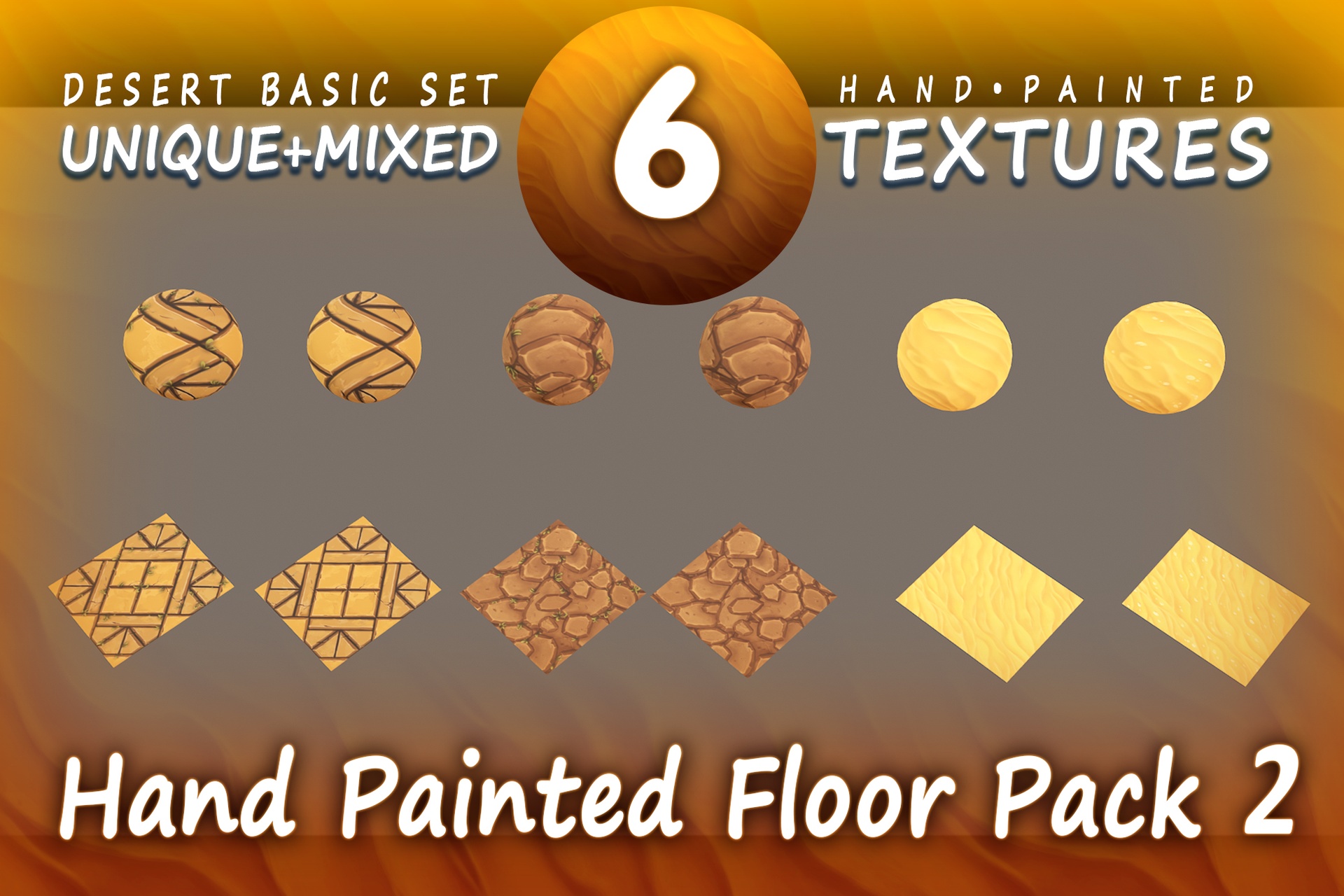 Media 1 for listing Hand Painted Floor Pack 2
