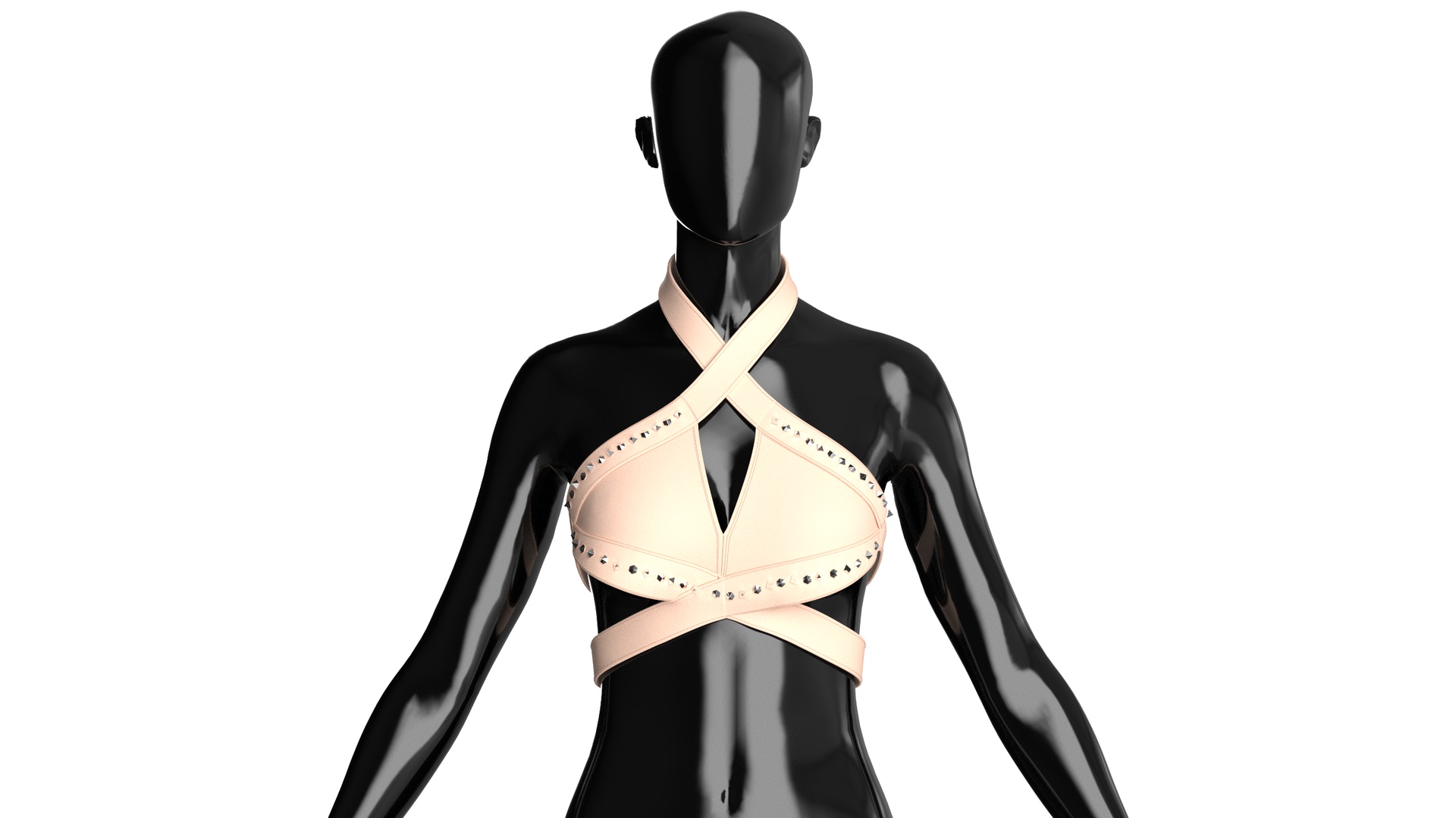 Media 1 for listing Girls Cross Halter Bralette Top | High Poly