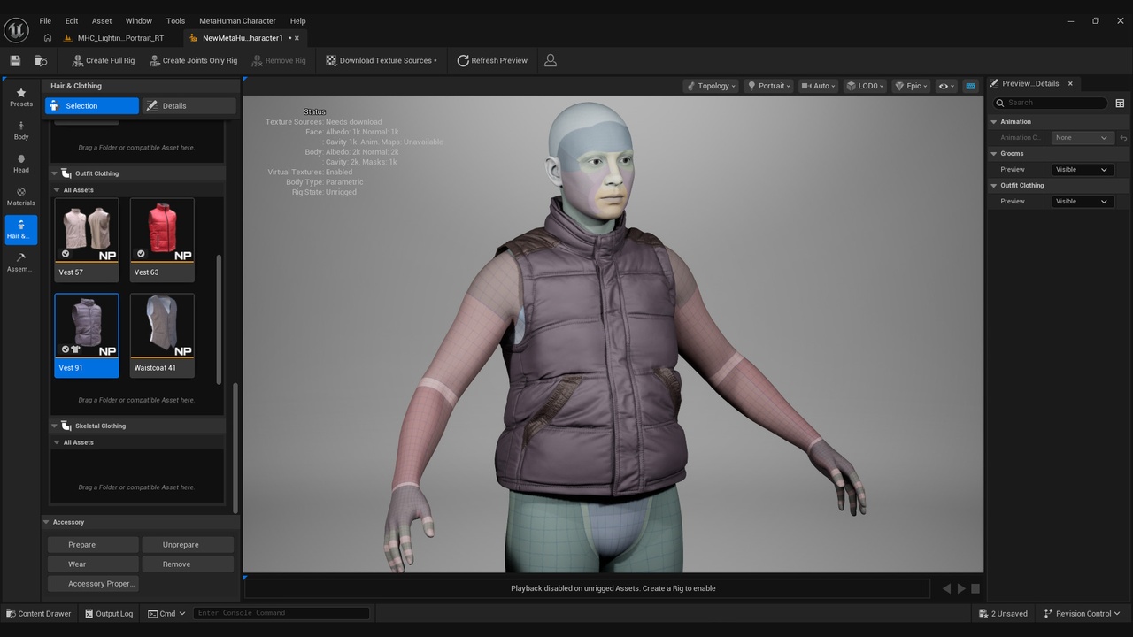 Media 1 for listing 3D Vests Collection for Metahumans 1 - MHPKG