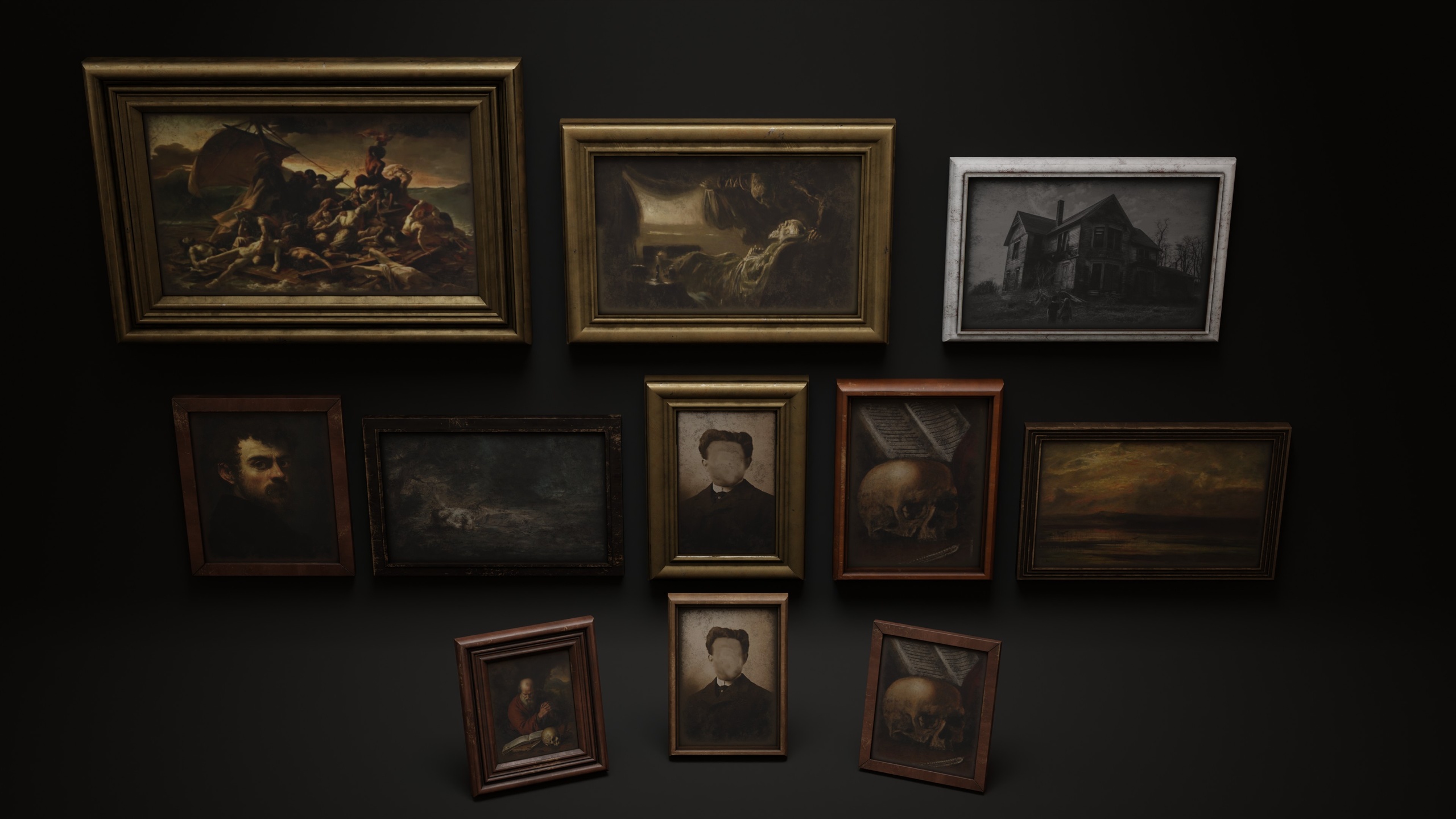 Media 1 for listing Old 3D Picture Frames Horror Pack (Game-Ready)